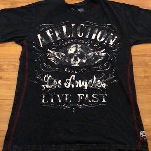 Affliction Black Tee Shirt Size XLarge